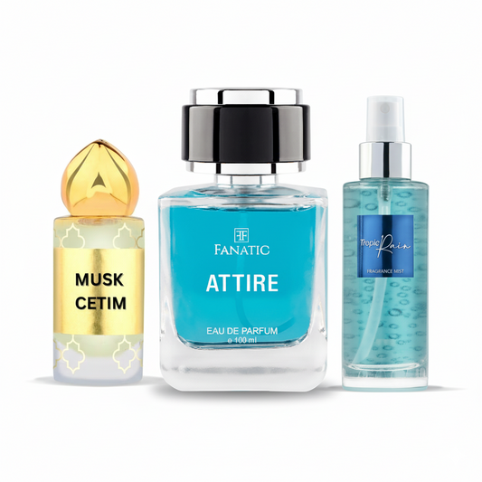 Combo Attire + Tropic Rain + Musk Cetim Fragrance
