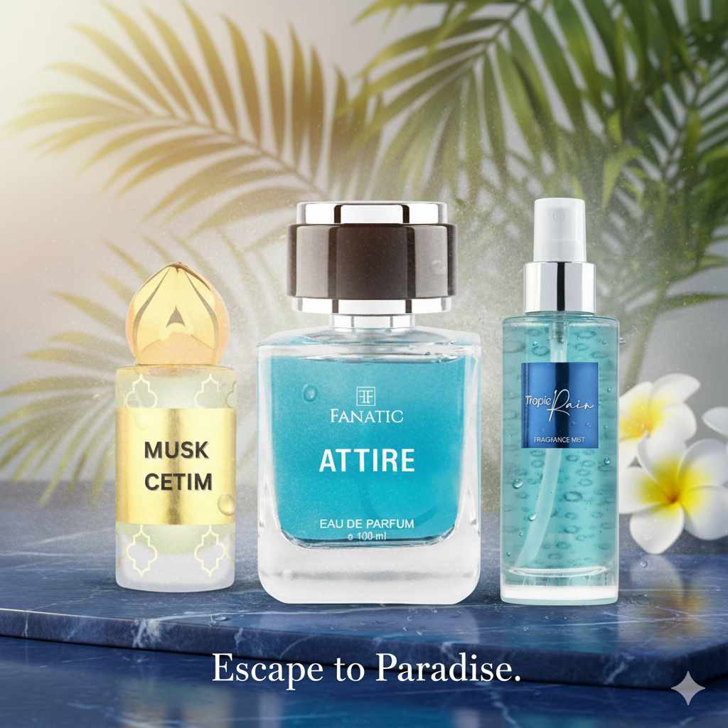 Combo Attire + Tropic Rain + Musk Cetim Fragrance
