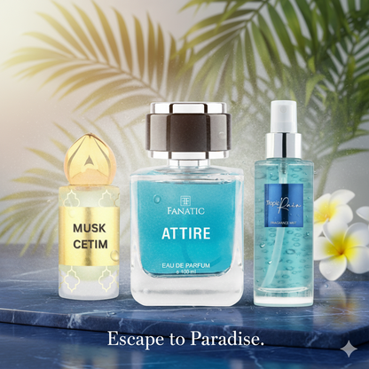 Combo Attire + Tropic Rain + Musk Cetim Fragrance